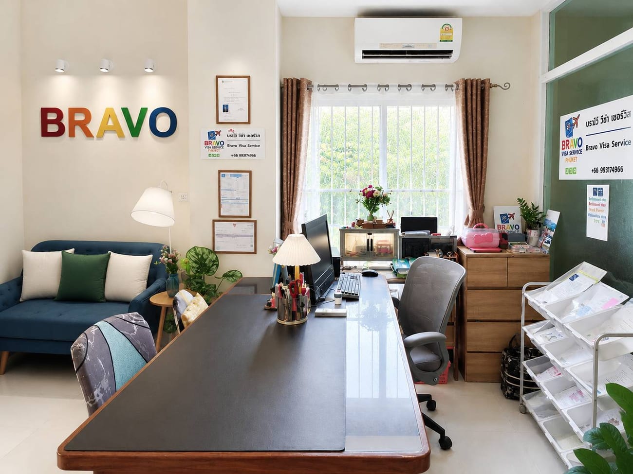 Inside the Bravo Visa Service office in Phuket